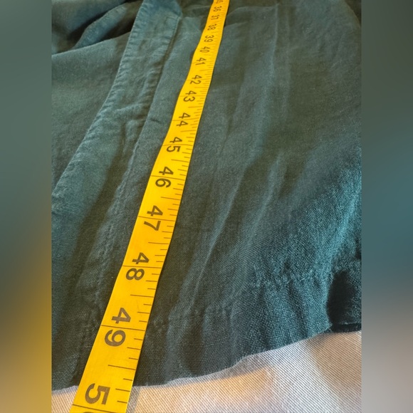 ONCE MILANO Woman S/M EU42 Linen Dressing Gown Robe Forest Green Kimono Sleeve - Picture 12 of 12